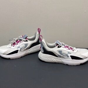 Size 11 Men’s  - Under Armour HOVR Mega 2 White/Pink/ Blue & Black